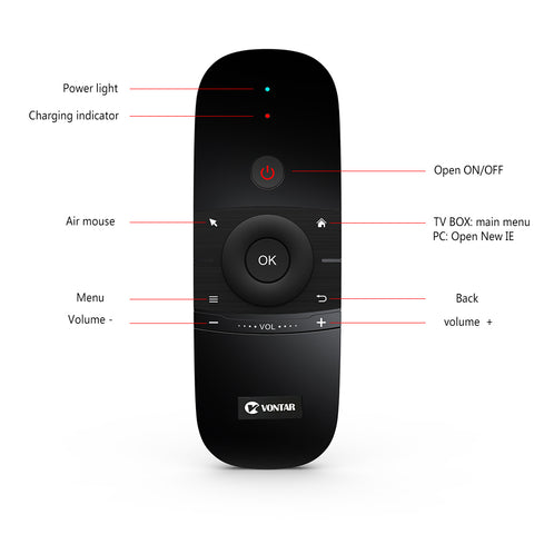 Mini Air Mouse 2.4G Wireless Keyboard Remote Control For Windows Android TV Box PC